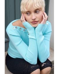 Urban Outfitters - Uo Shell Button Bardot Jumper - Lyst