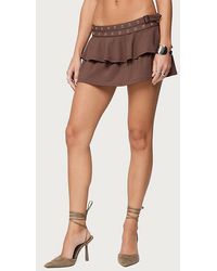 Edikted - Hailie Grommet Ruffled Mini Skort - Lyst
