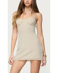 Edikted - Polka Dot Cupped Chiffon Mini Dress - Lyst