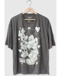 Junk Food - Mickey And Minnie Hearts Oversized Tee - Lyst