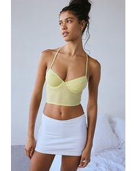 Out From Under - Textured Mesh Longline Underwire Bra Top - Lyst