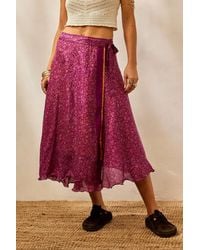 Urban Renewal - Made From Remnants Paisley Silk Wrap Midi Skirt - Lyst