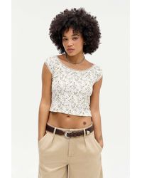 Kimchi Blue - Isla Printed Pointelle Top - Lyst
