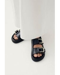 Alohas - Harper Leather Slingback Buckled Sandal - Lyst