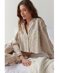Out From Under - Pj Party Cropped Button-Down Top - Lyst