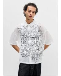 Ed Hardy - Uo Exclusive White Gothic Shirt - Lyst