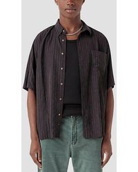Barney Cools - Jacquard Stripe Short Sleeve Shirt Top - Lyst