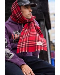 BDG - Red Check Scarf - Lyst