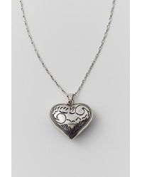 Urban Outfitters - Etched Heart Pendant Necklace - Lyst