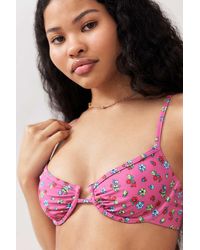 Out From Under - Pink Floral Underwired Bikini - Lyst