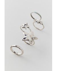 Urban Outfitters - Hammered Star Ring Set - Lyst
