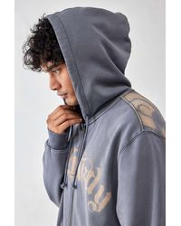 Ed Hardy - Uo exclusive - hoodie mit reißverschluss und foto-print - Lyst