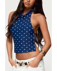 Edikted - Raiya Polka Dot Backless Halter Top - Lyst