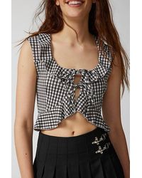 Urban Outfitters - Uo Ilene Gingham Tie-Front Top - Lyst