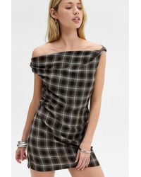 BDG - Check Draped Mini Dress - Lyst