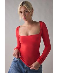 Out From Under - Ruby Square Neck Long Sleeve Cropped Tee - Lyst