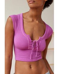 Out From Under - Knockout Seamless Lace-Up Top - Lyst