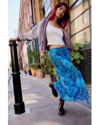 Urban Outfitters - Uo Contour Flocked Mesh Maxi Skirt - Lyst