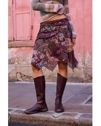 Urban Outfitters - Uo Hanky Mixed Print Asymmetric Midi Skirt Xs At - Lyst