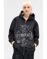 Urban Outfitters - Uo Grunge Script Zip-through Hoodie - Lyst