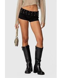 Edikted - Studded Foldover Micro Shorts - Lyst