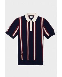 Ben Sherman - Stripe Knit Short Sleeve Rugby Shirt Top - Lyst