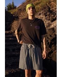 Urban Outfitters - Uo Stripe Twill Shorts At - Lyst