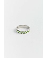 Urban Outfitters Checker Band Ring - Green