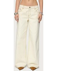 Edikted - Contrast Stitch Low Rise Wide Leg Jeans - Lyst