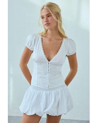 Motel - Ilias Lace-Trim Corset Top - Lyst