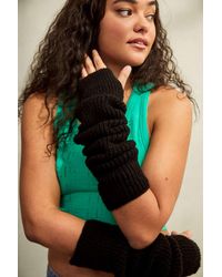 Urban Outfitters Uo Slouchy Fingerless Gloves - Black