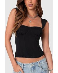 Edikted - Marcella Wide Strap Mesh Corset - Lyst