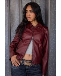 Silence + Noise - Silence + Noise Sally Fitted Faux Leather Jacket 2xs At Urban Outfitters - Lyst