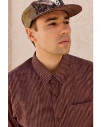 BDG - Brown Mini Check Short Sleeve Shirt - Lyst