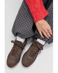 PUMA - Brown Bella Mina Suede Trainers - Lyst