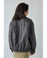 BDG - Billy Embossed Logo Faux Leather Bomber Jacket - Lyst