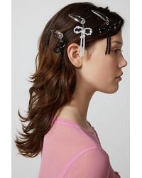 Urban Outfitters - Beaded Bow Snap Clip Set - Lyst