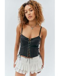Urban Outfitters - Uo Pu Punk Lace-up Corset Top - Lyst