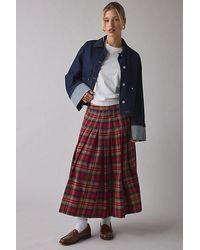 Vintage & ReMADE by UO - Vintage By Uo Plaid Midi Skirt - Lyst