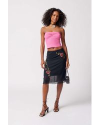 Urban Outfitters Uo Ruched Tube Top - Red