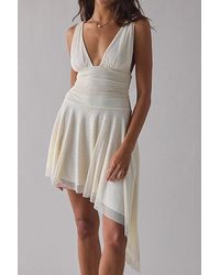 Urban Outfitters Uo Forever Embroidered Mini Dress in Green | Lyst
