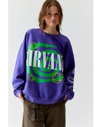Urban Outfitters - Nirvana Helix Smile Oversized Crew Neck Sweatshirt - Lyst