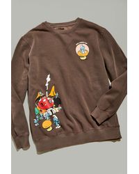 Urban Outfitters Smurfs Pigment Dye Crew Neck Sweatshirt - Brown