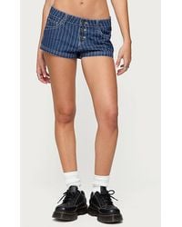 Edikted - Hanson Pinstripe Denim Shorts - Lyst