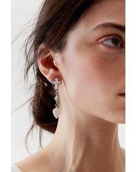 Urban Outfitters - Pearl Cross Drop Earring - Lyst
