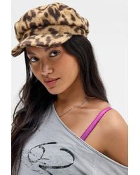 Urban Outfitters - Uo Leopard Print Cadet Cap - Lyst