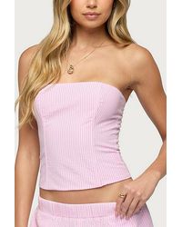 Edikted - Amaliah Striped Strapless Corset - Lyst