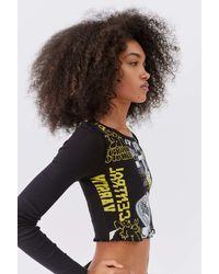 Urban Outfitters Uo Fawn Zine Fitted Long Sleeve Graphic Tee - Multicolor