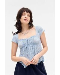 Kimchi Blue - Piper Cap Sleeve Blouse - Lyst