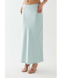 Love Triangle - Sprint Embroidered Satin Maxi Skirt - Lyst